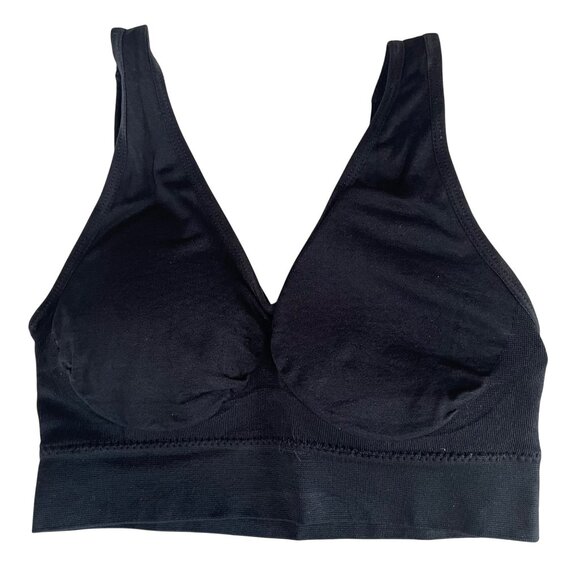 Truekind® Everyday Essential Throw-on Wireless Bra Black Sz SM 10001 - Picture 3 of 6